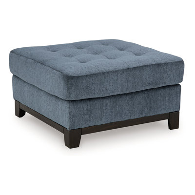 Maxo Accent Ottoman, 36 Inch Square, Soft Tufted Rich Polyester by Benjara