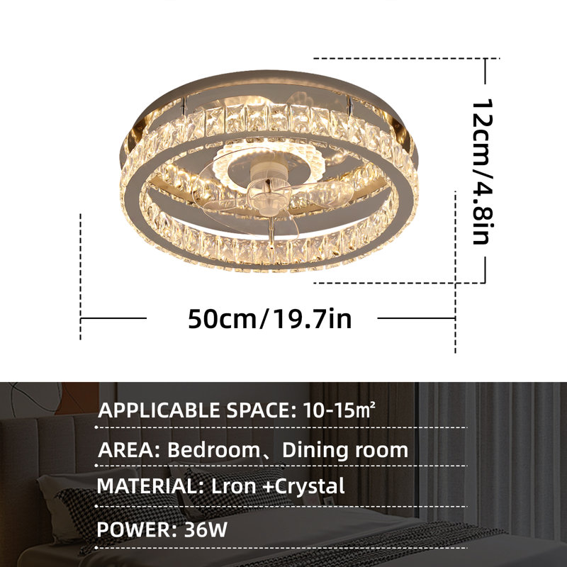 Ventilateur de plafond Meghann avec lumières DEL