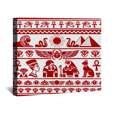 Egyptian Hieroglyphics Symbols Canvas Gallery Wrap