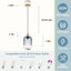 Suspension Berngar 7,08 po L en verre perlé, style ferme côtière, à dôme unique-1068527148