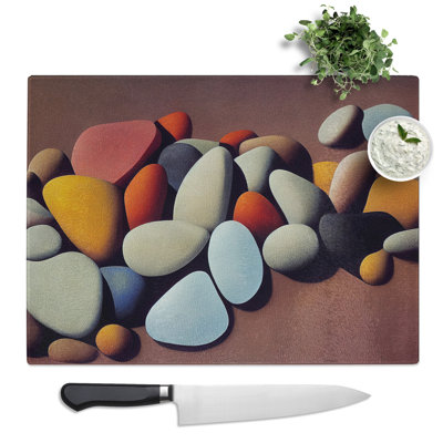Animated River Pebbles  Glass Chopping Board