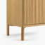 Buffet en bois massif olive 4 portes avec plateau en marbre de Carrare