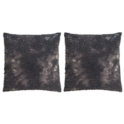 Sequined Feather Reversible Throw Pillow