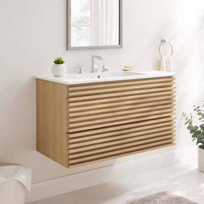 Meuble-lavabo mural 36 po Modway Render