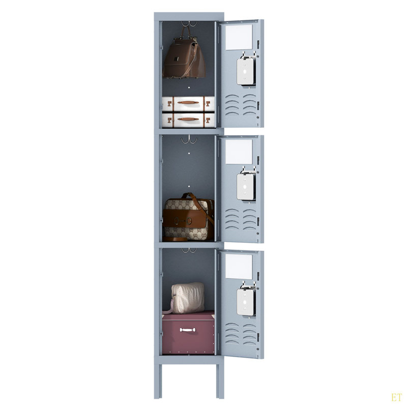 66"H Metal Lockers For Employees With 3 Door Storage Locker For Employees Gym School Home Office Garage - Assembly Required