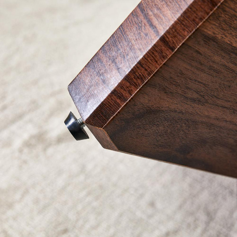 Table basse avec plateau en verre, Noyer