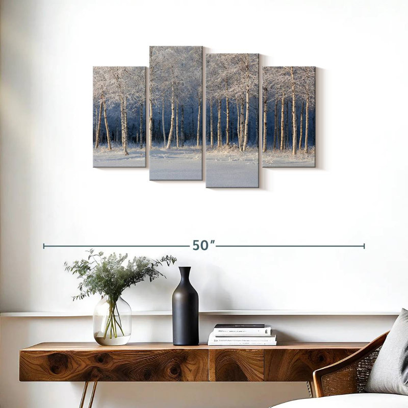 Bouleaux Alvord en hiver, H 22 po x l 36 po