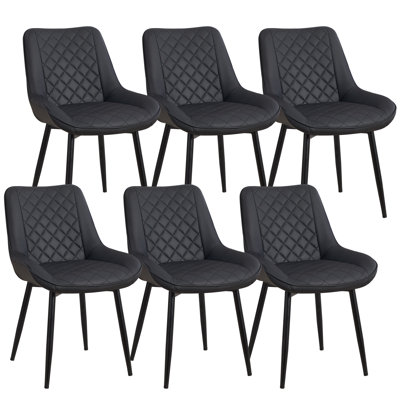 Faux Leather Upholstered Metal Dining Chair