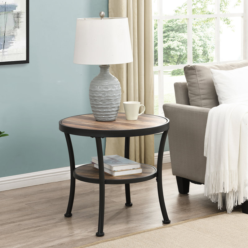 Aderes Side Table with Storage, Brown/Black
