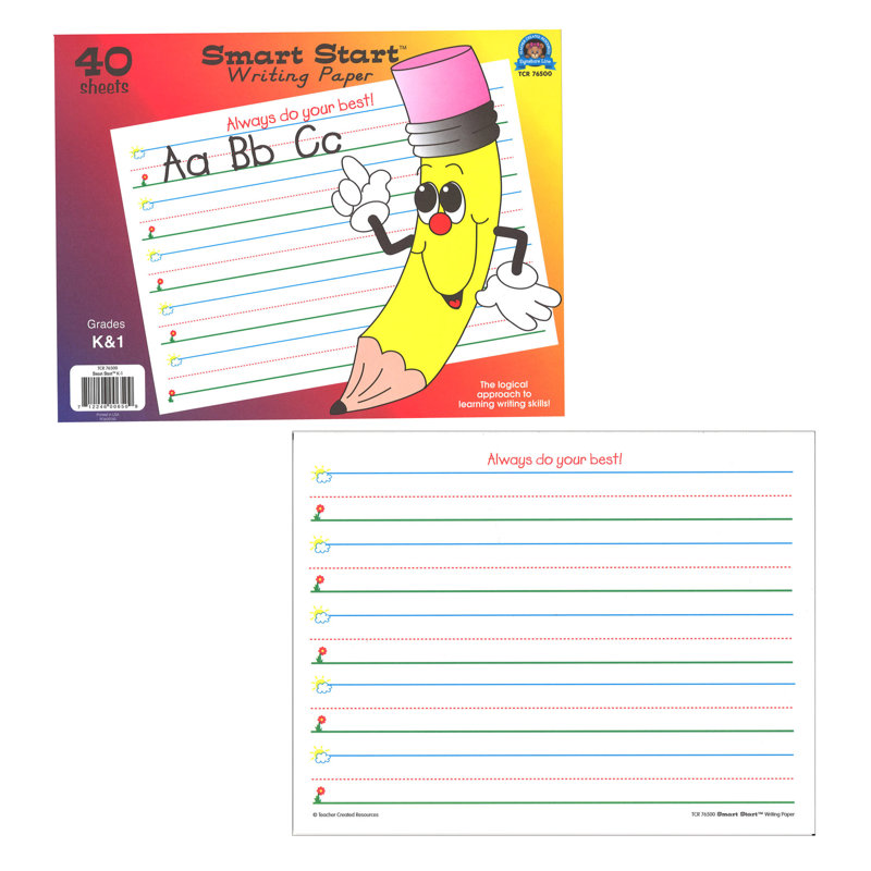 Papier d'écriture Smart Start K-1: tablette de 40 feuilles