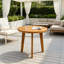 Table d'appoint ronde ronde avec panneau à lattes pour une utilisation durable et élégante du patio