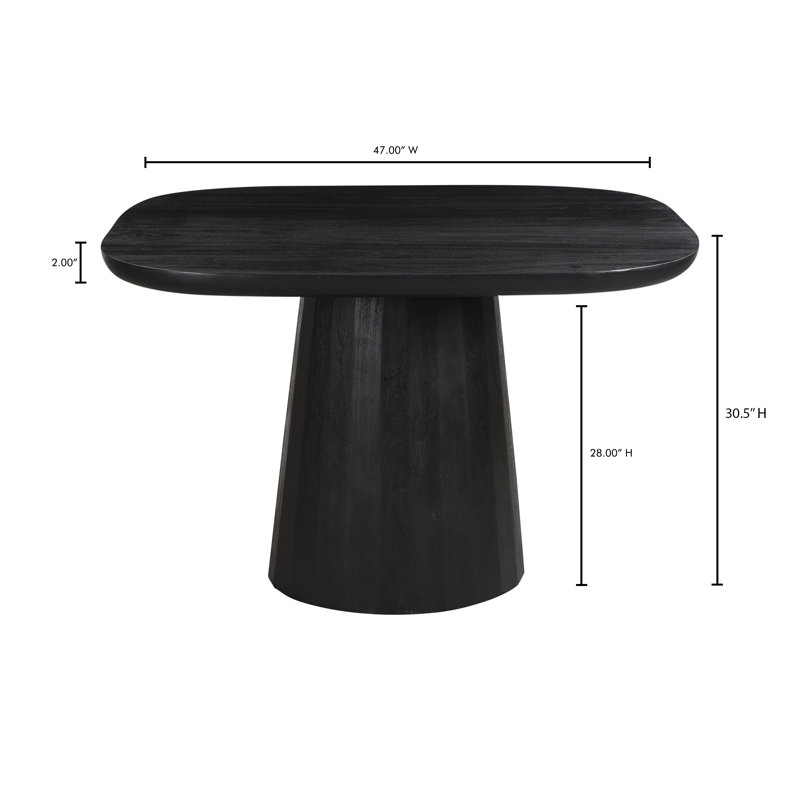 Genie Acacia Solid Wood Dining Table, Black