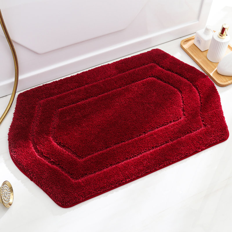Non-Slip Bath Rug, Red, 50.8cm W x 81.3cm L