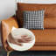 Canapé modulaire orange en cuir véritable
