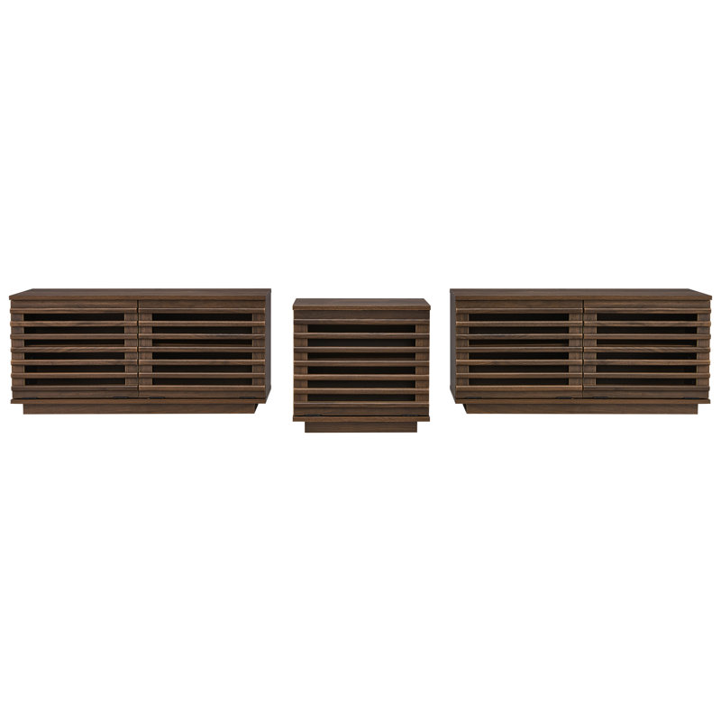 3- Piece TV Stand Living Room Set, Brown
