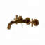 Robinet de lavabo de salle de bain mural en laiton massif bronze avec deux poignées en croix