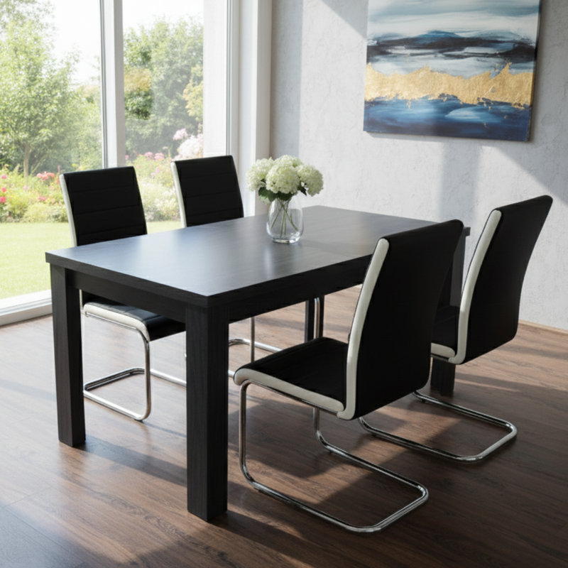 4 - Person Dining Set, 75cm H x 140cm W x 80cm D