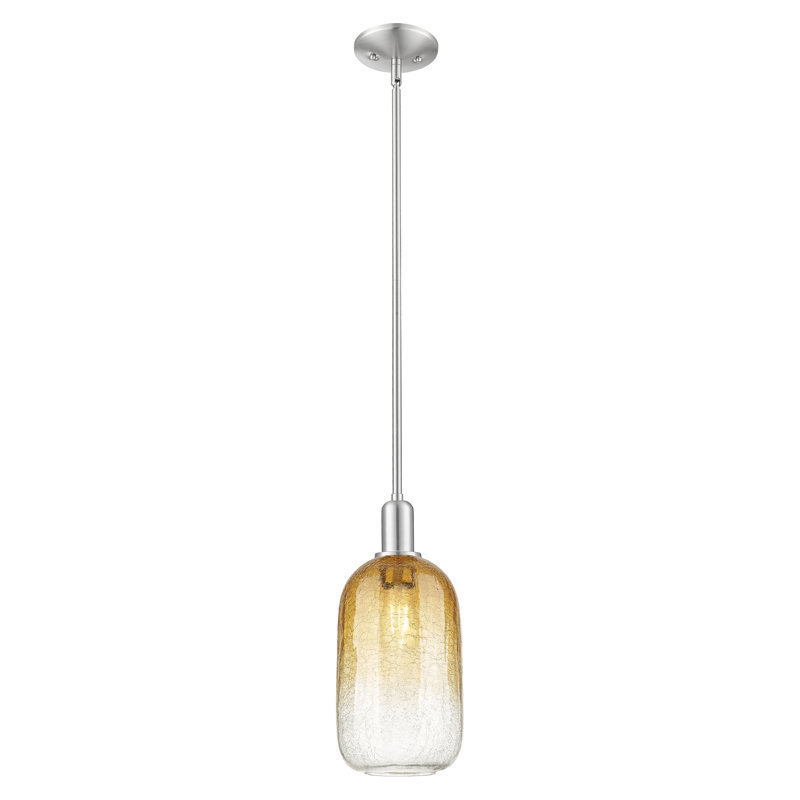 Downtown Urban - Cloche Brookhaven - Mini-luminaire suspendu avec tige 7 po 1 lumière - Abat-jour, Ambre
