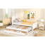Lit plateforme simple avec lit gigogne et tiroirs, blanc