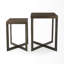 Ensemble de deux tables gigognes carrées en bois massif et métal-1724346459