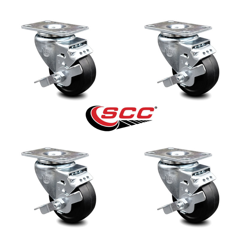 Rubber Caster with Brake Service