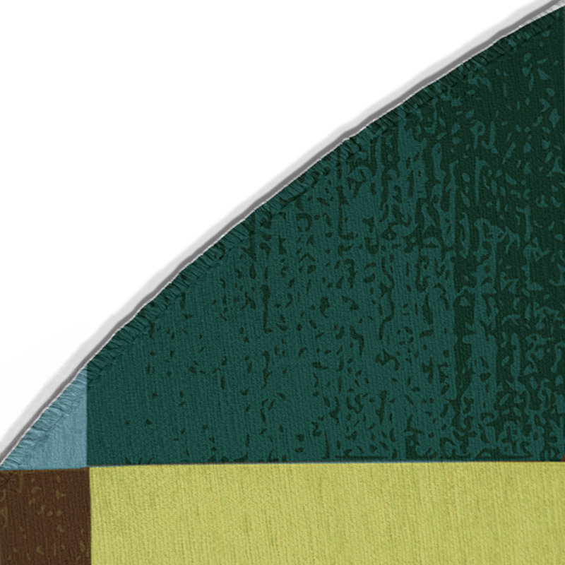 Stitched Lands Indoor And Outdoor Area Rug, Round 5'