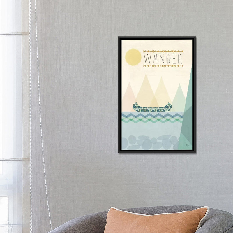«Outdoor Geo III» sur toile, H 26 po x l 18 po x P 1,5 po, Toile avec cadre noir, Pas de tapis
