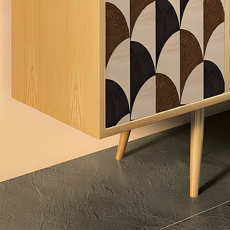 Buffet polyvalent simple et moderne, Brun orangé