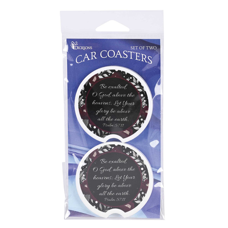 Ceramic Round 2 Piece Car Coaster Set