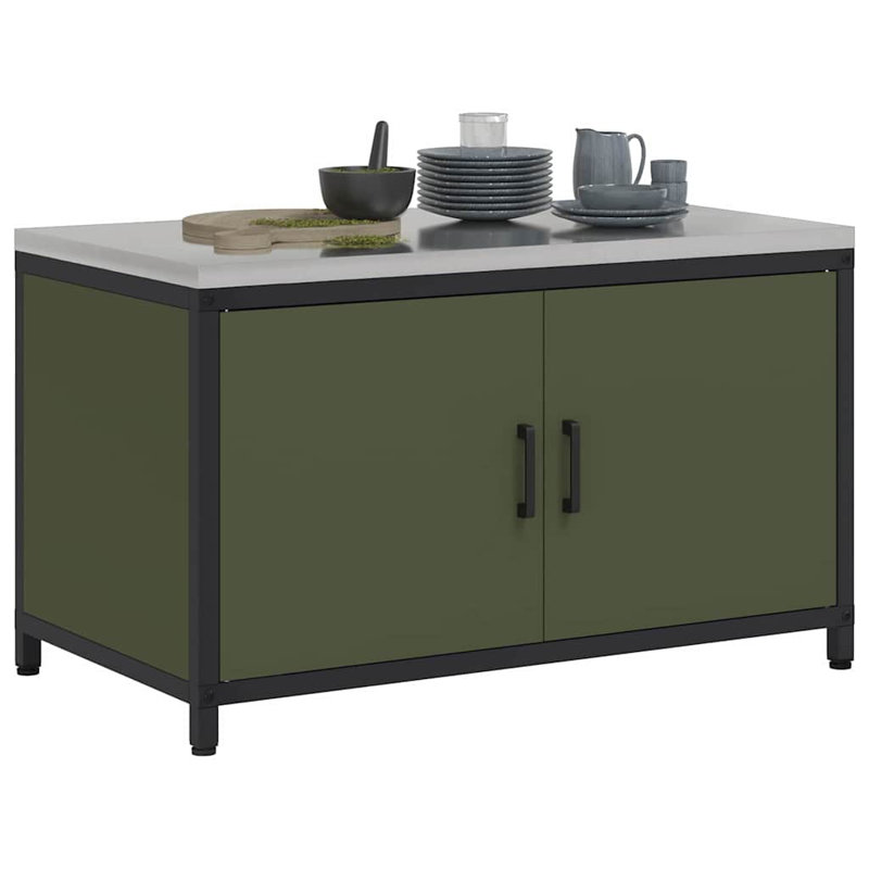 Storage Kitchen Cabinet Set, Olive Green