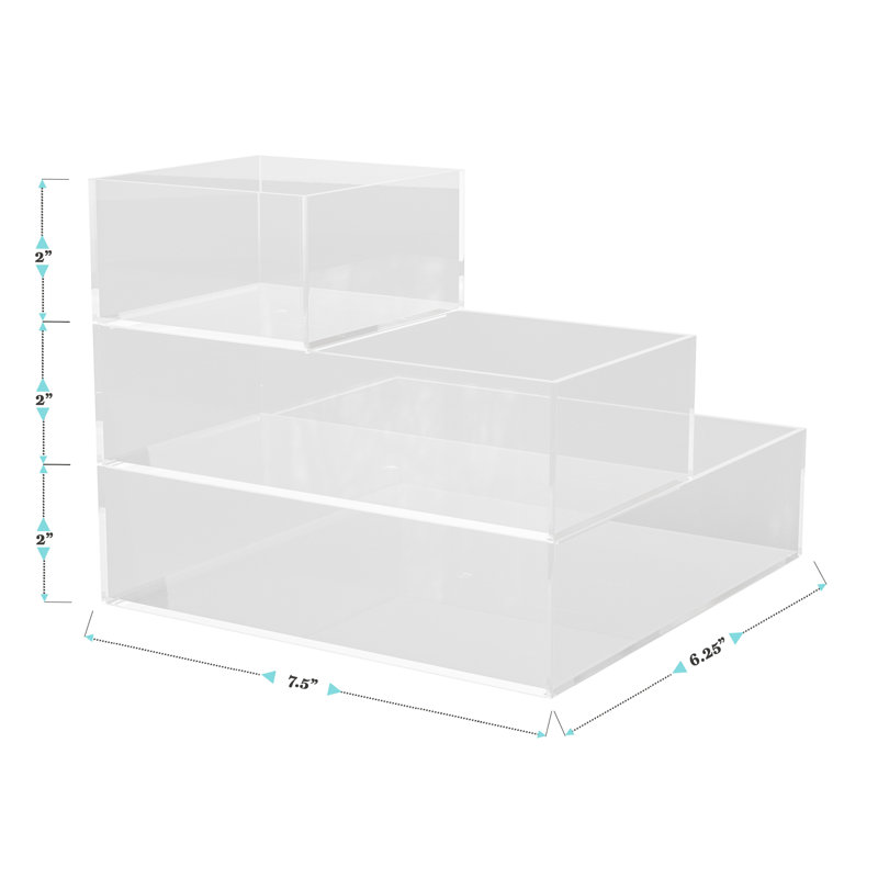 Clear Plastic Stackable Desktop Organizer Trays, Set of 3