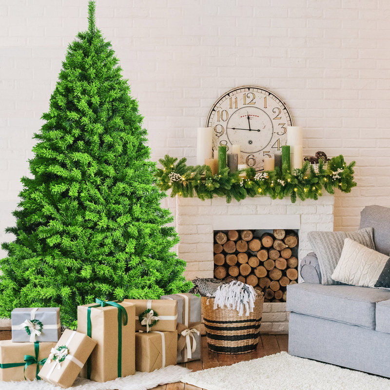 Arbre de Noël vert floqué / givré, H 7,5 pi