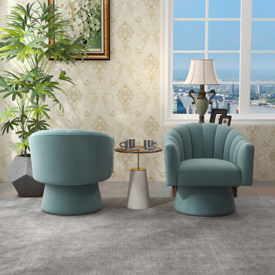 Fauteuil demi-tonneau pivotant de 25,2 po Iryanna