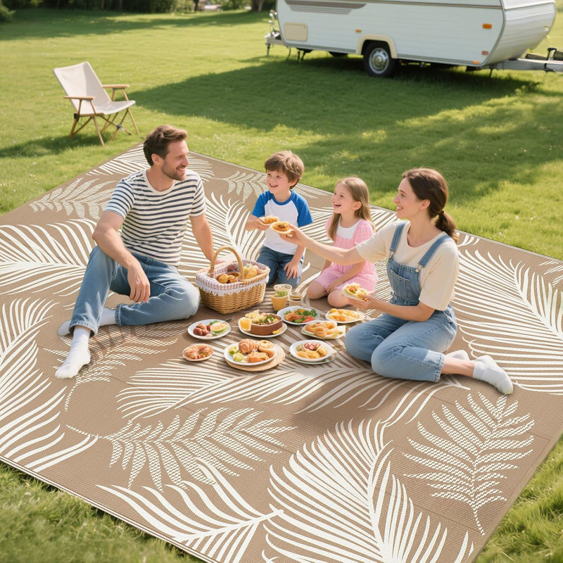 Tapis d'extérieur, Brun, Rectangulaire 8 pi x 10 pi