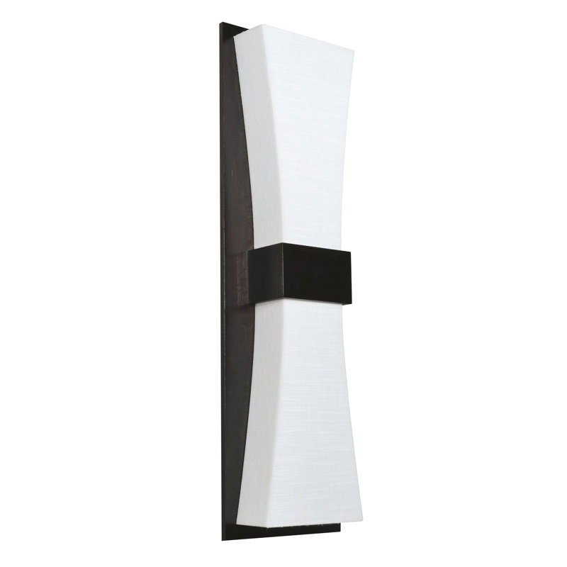 Jettie Flush Mounted Sconce, Linen White, Espresso