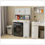 Armoire de rangement au-dessus de la laveuse et de la sécheuse convenant aux machines à laver compactes, organisateur de rangement pour salle de lavage avec 1 panier à linge, 4 portes, 1 tiroir et 2 tablettes réglables - blanc antique