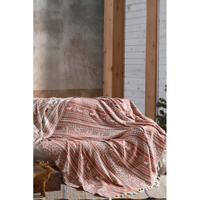 Courtepointe 100% coton Moneta, Rouge tuile