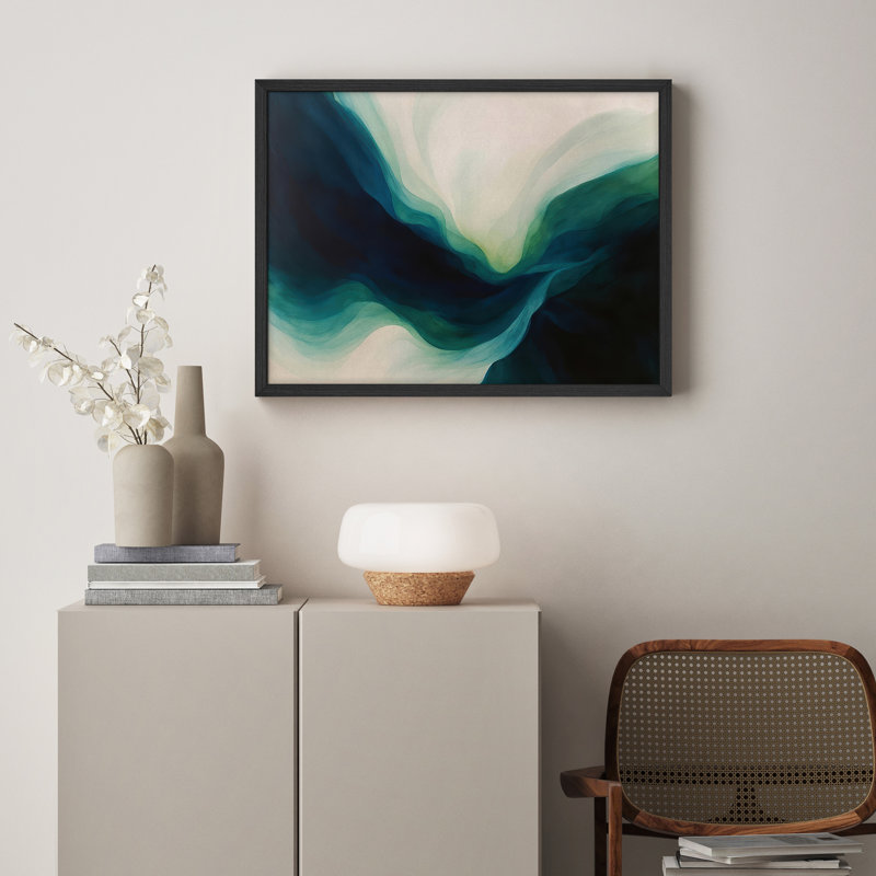 Reproduction d'art encadrée abstraite pour décoration intérieure moderne - 11 po x 14 po, H 11 po x l 14 po, Blanc