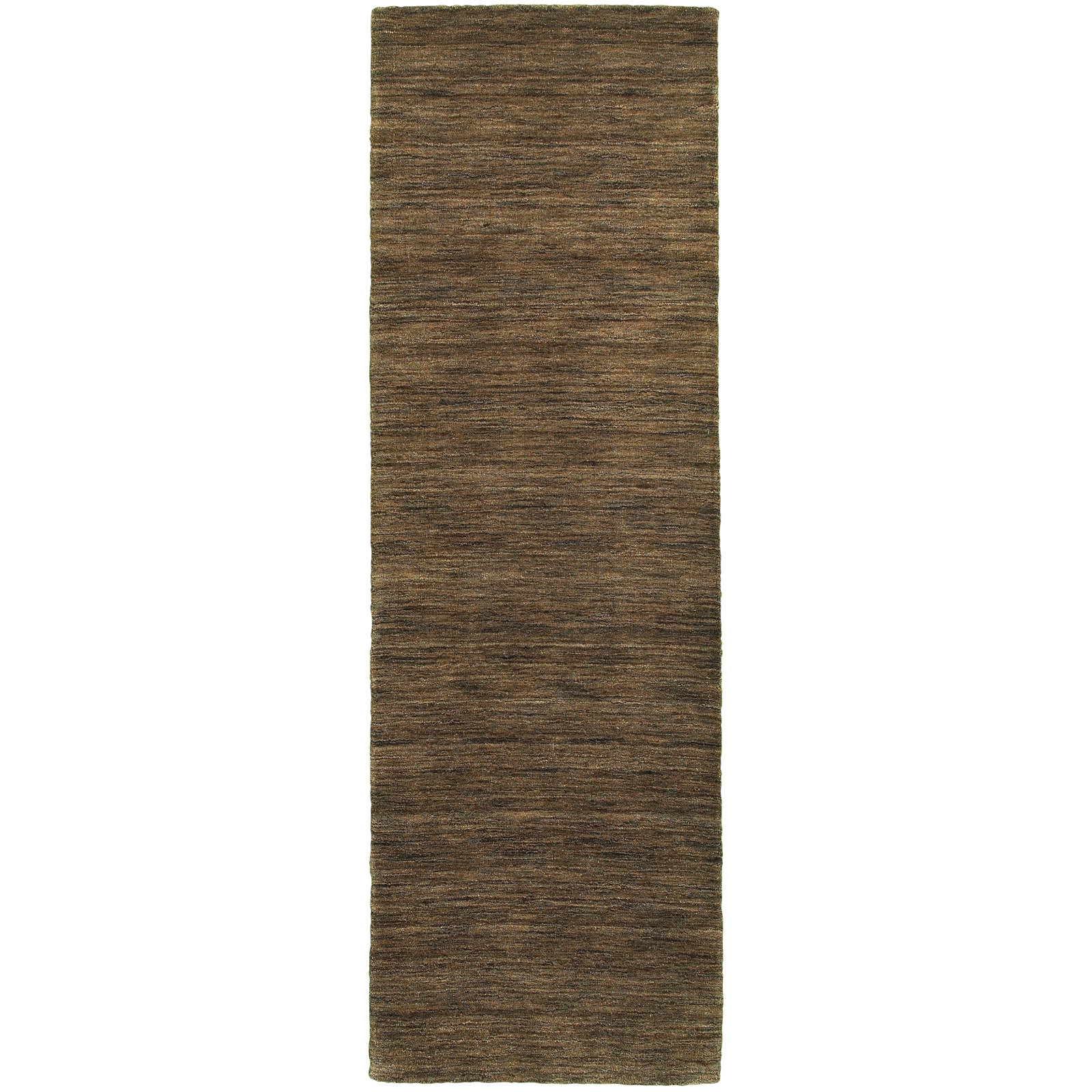 Nala Brown Hand-Tufted Wool Rug, Runner 2'6" x 8'