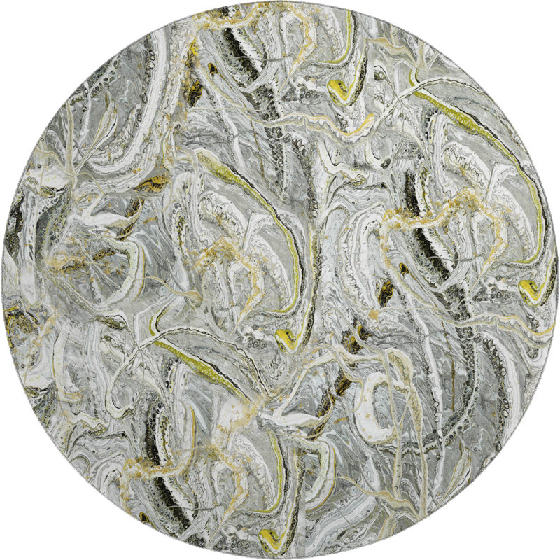Premium Machine Washable Chananya Cyclone Rug, Round 8'