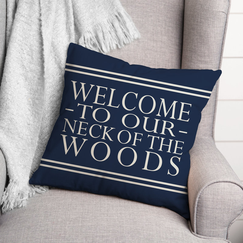 Housse d’oreiller carrée et insert welcome, Bleu