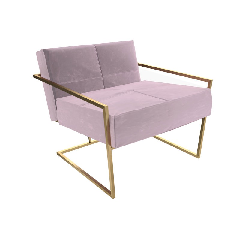Euclid Velvet Accent Chair, Brass Brushed, Mustard