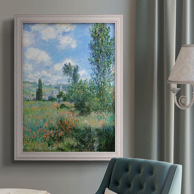 Vue de Vétheuil - Peinture encadrée, H 20 po x l 16 po x P 2,5 po