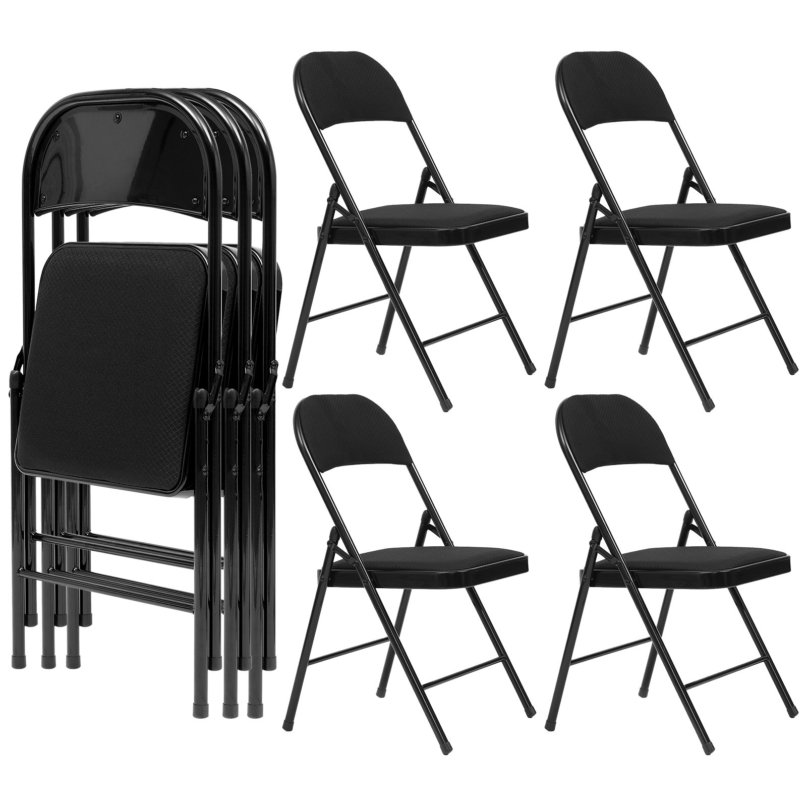 Inbox Zero Lillibeth Fabric Padded Office Folding Chairs Folding Chair