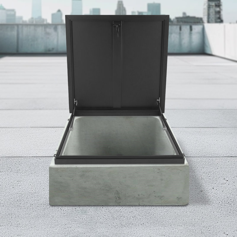 Trappe de sécurité robuste en alliage d'aluminium, Noir, L 35,82 po x H 35,82 po