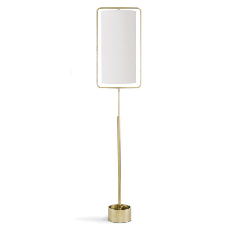 70" Column Floor Lamp, Natural Brass