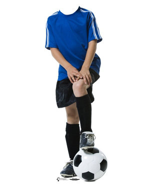 «Soccer Boy Stand-In» en carton grandeur nature