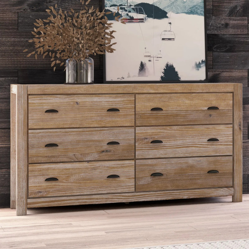 Montauk Bedroom Set, Driftwood, Queen, 4 Pcs: Bed, 2 Nightstands, Dresser