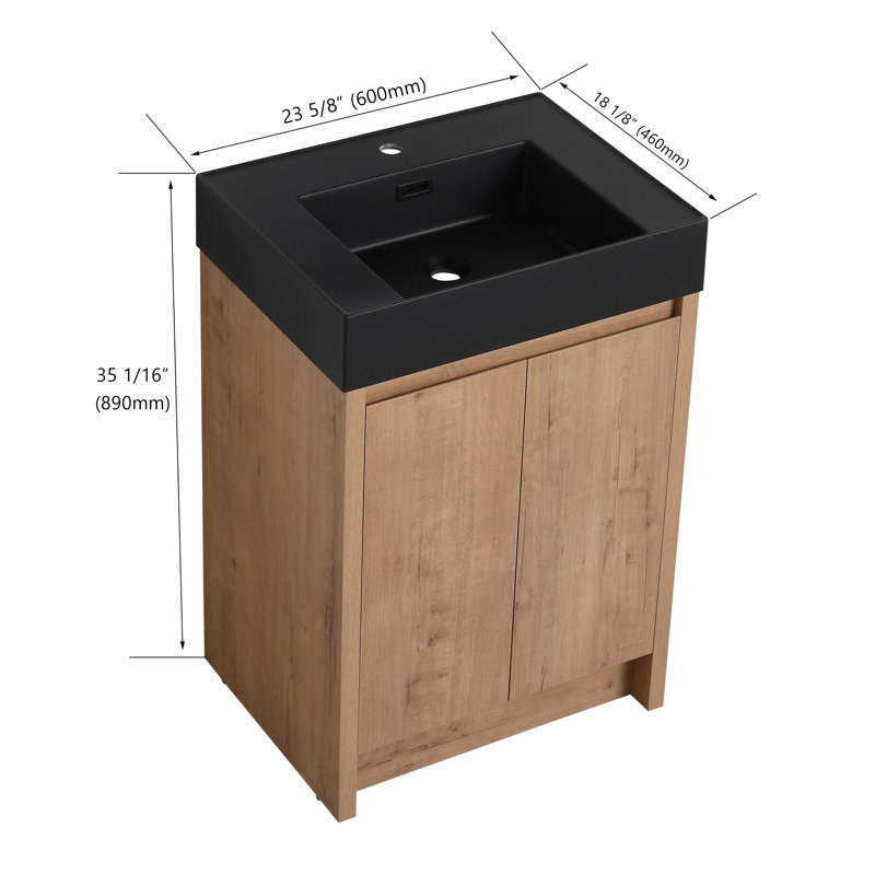 Ensemble de meuble-lavabo simple 24 po Philant, Noir