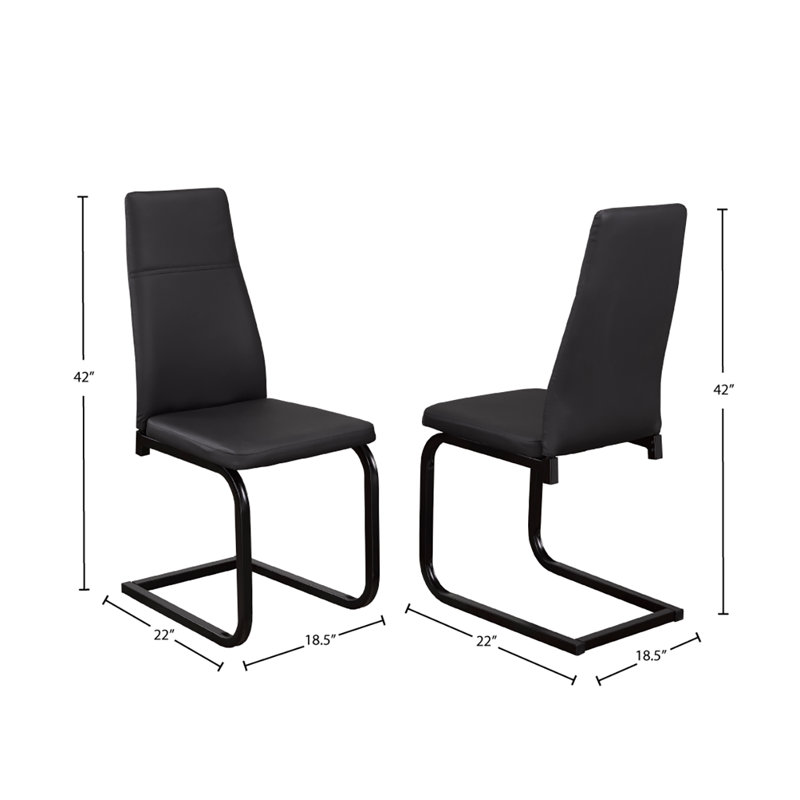Chaise d'appoint rembourrée Frohne, Noir, Noir